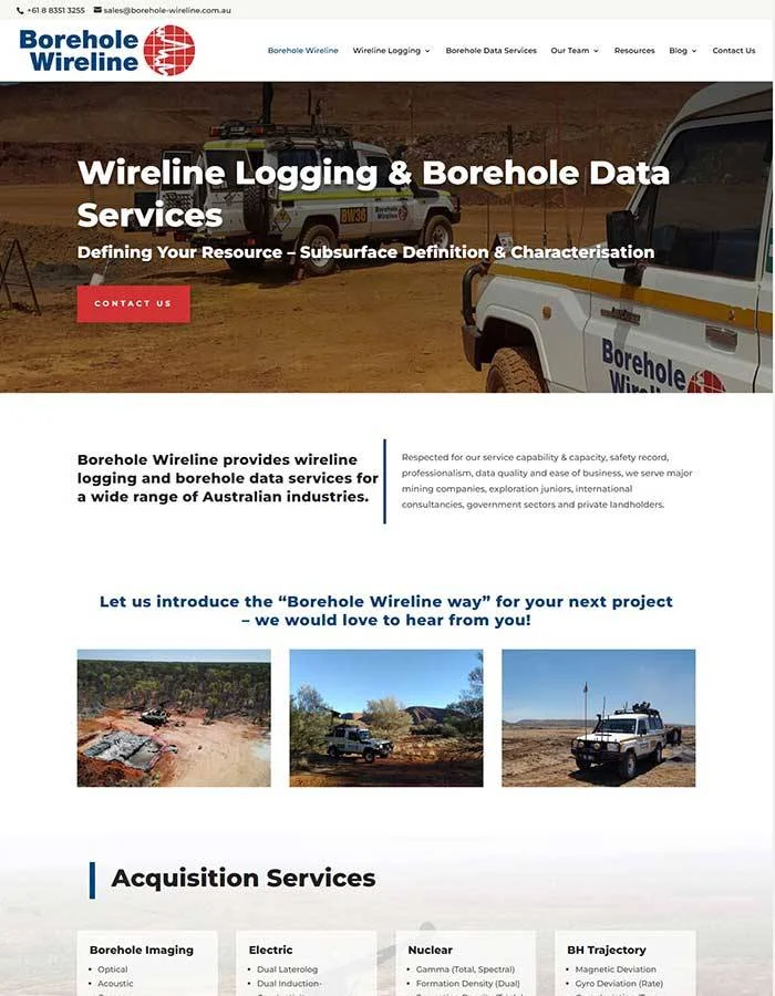 Borehole Wireline website preview