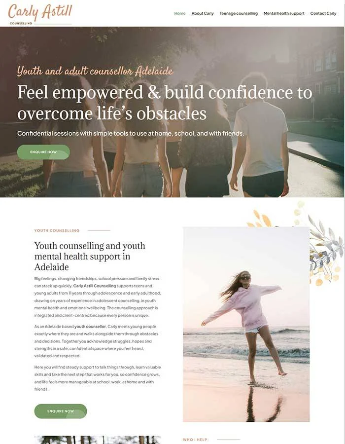 Carly Astill Counselling website preview