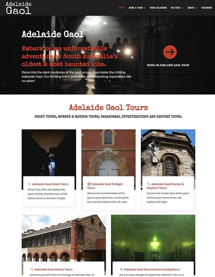 Adelaide Gaol website preview