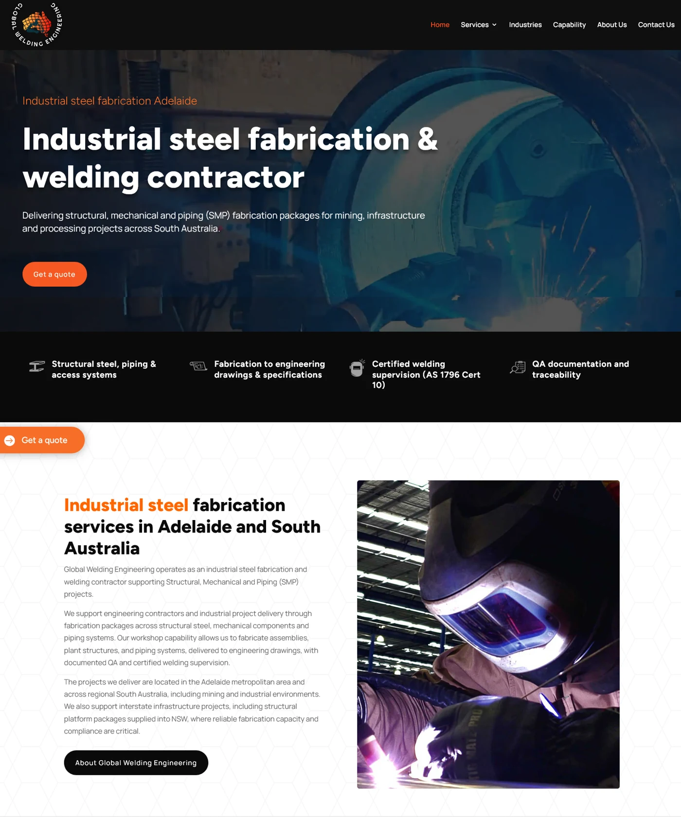 Global Welding Engineering website preview