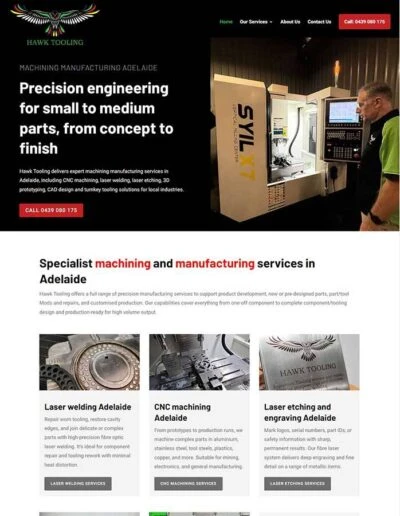 Hawk Tooling website preview