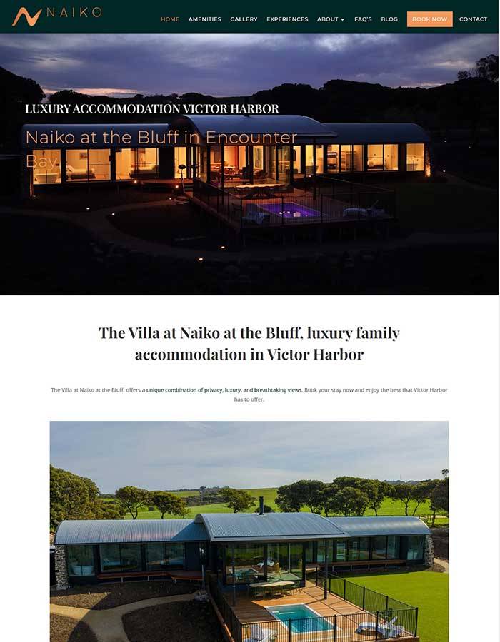 Naiko at the Bluff website preview