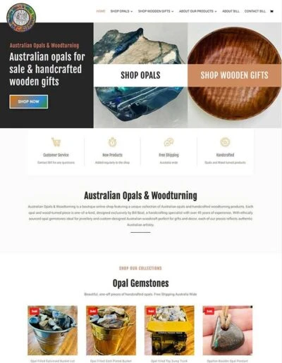 Opals & Woodturning website preview