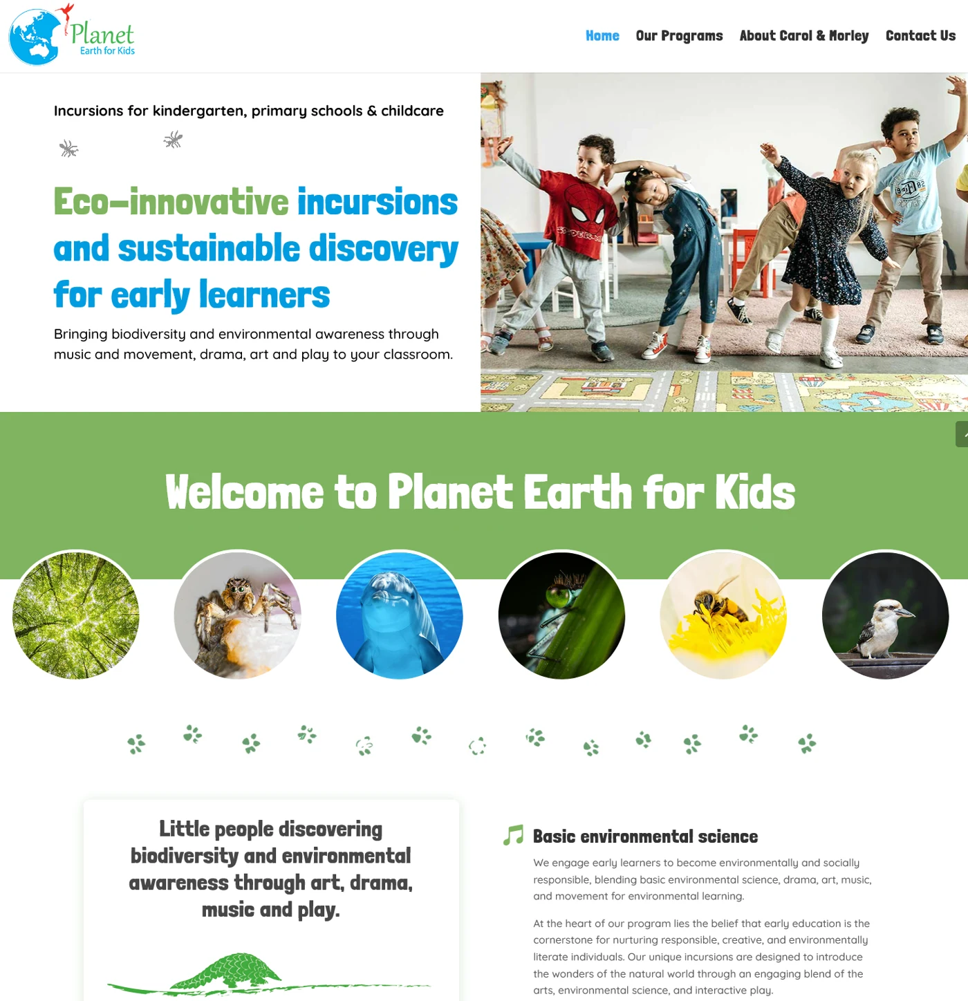 Planet Earth for Kids website preview