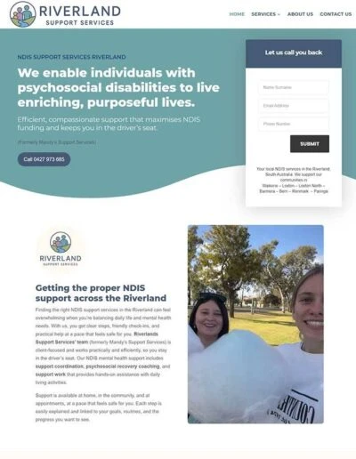 Riverland Support Services website preview