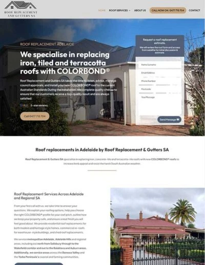 Roof Replacement & Gutters SA website preview