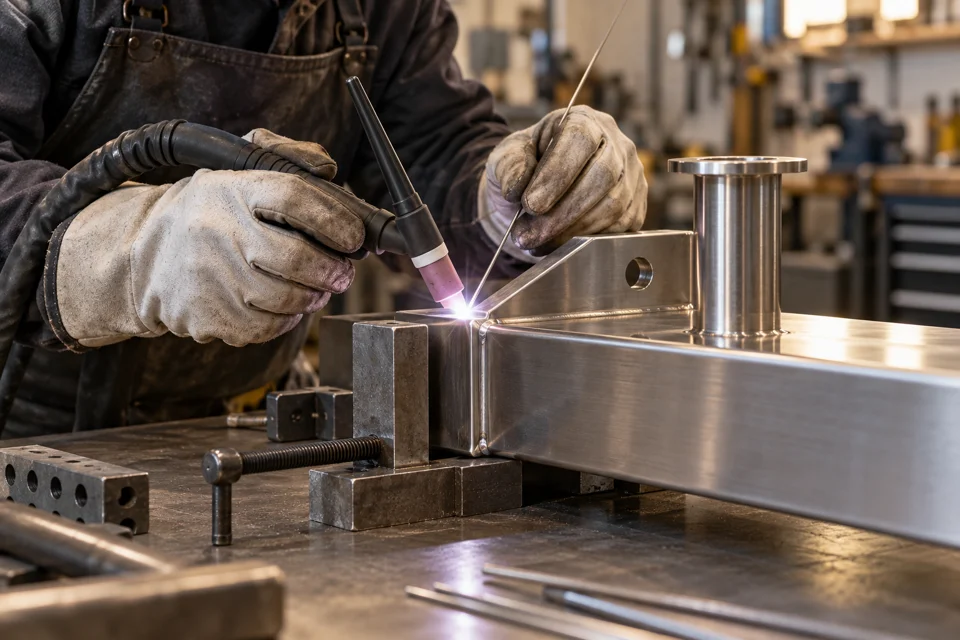Close-up of metal fabrication, representing Beverley and Hendon industry