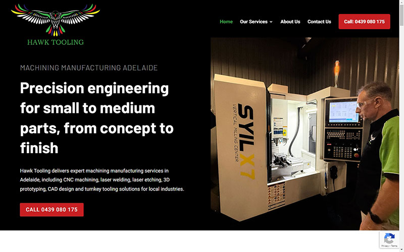 Hawk Manufacturing website design