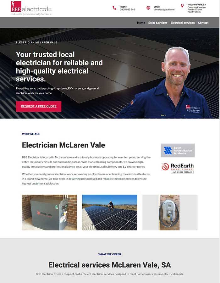 BBE Electrical website design