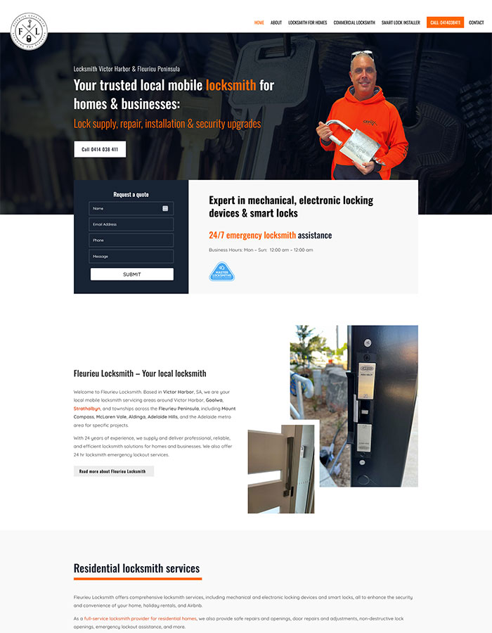 Fleurieu Locksmith website design