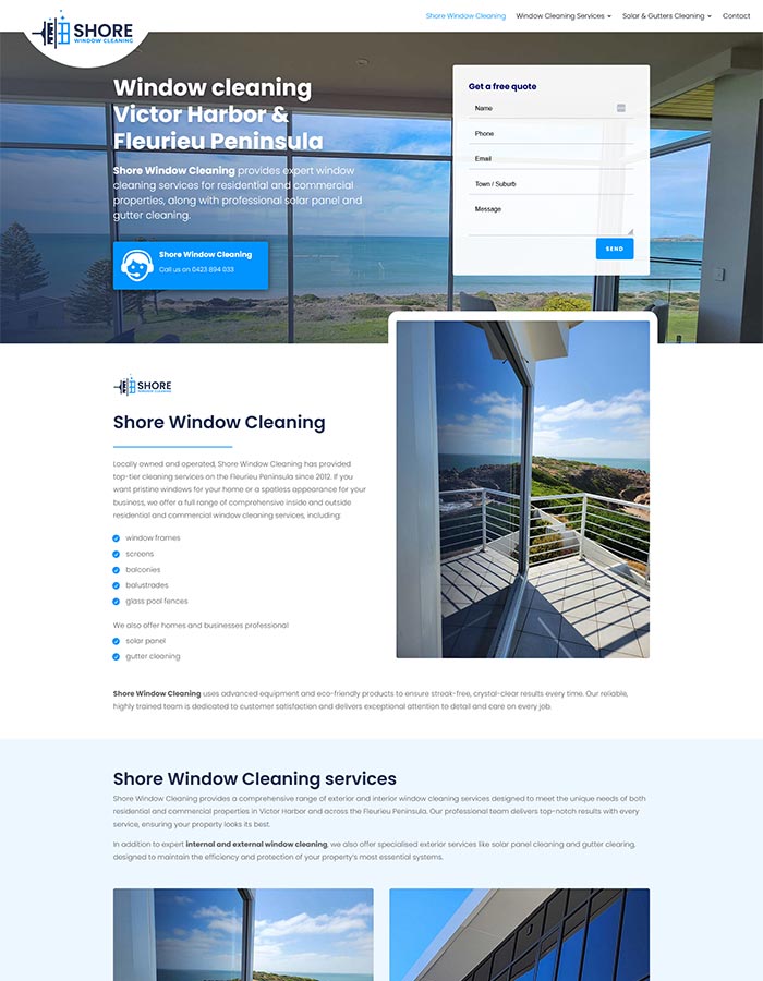 Shore Window Cleaning website design