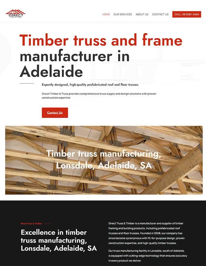 Direct Truss & Timber website design