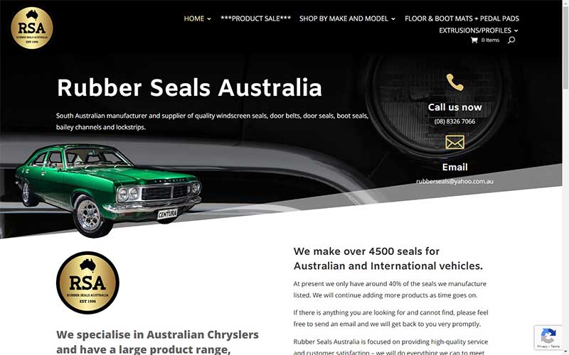 Rubber Seals website design
