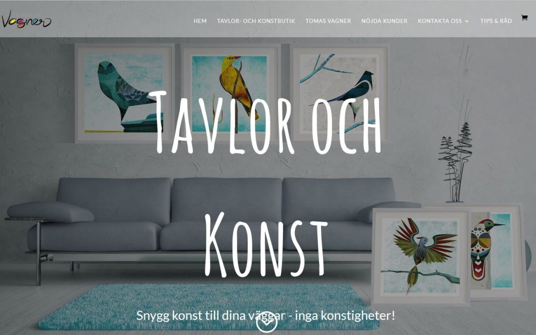 Website with Ecommerce for Tavlor och Konst in Sweden