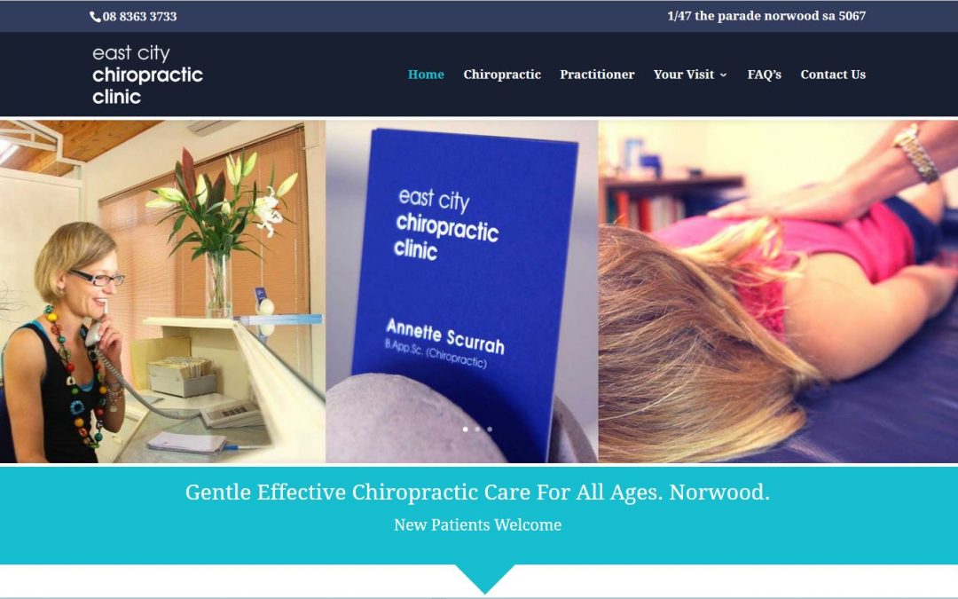 Website for East City Chiropractic Clinic in Adelaide