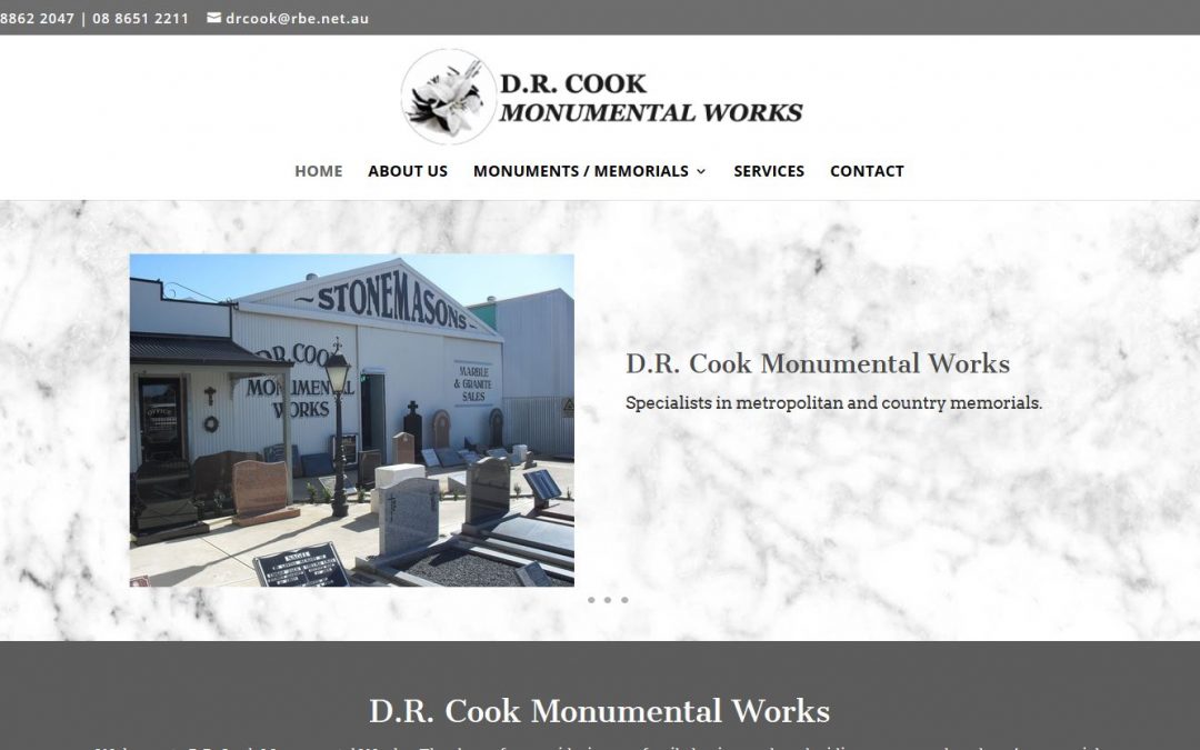 Website for DR Cook Monumental Works
