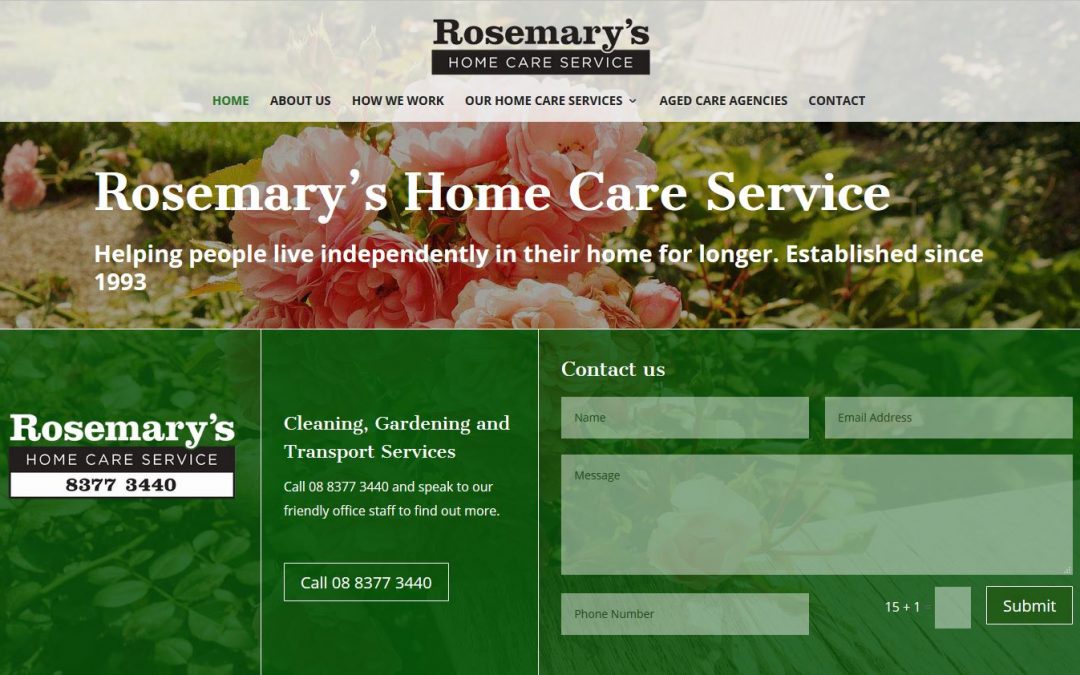 Website for Rosemary’s Home Care Services