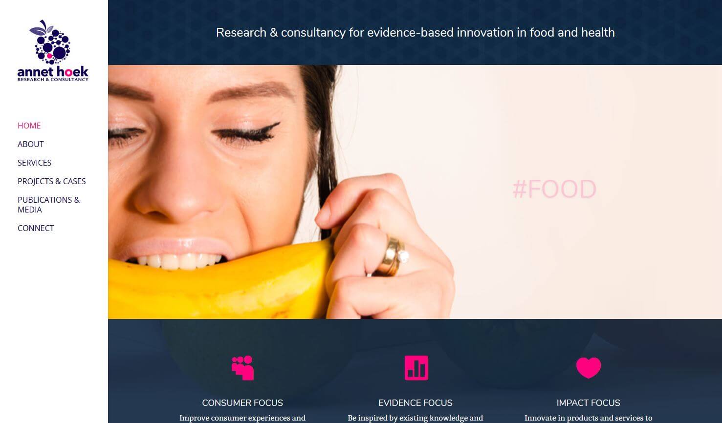 Website for Annet Hoek research & consultancy