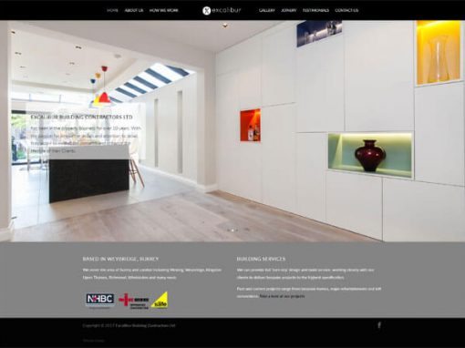 Website redesign for Excalibur Ltd in Surrey, England