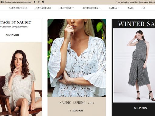 Ecommerce website for Aqua Boutique in Adelaide
