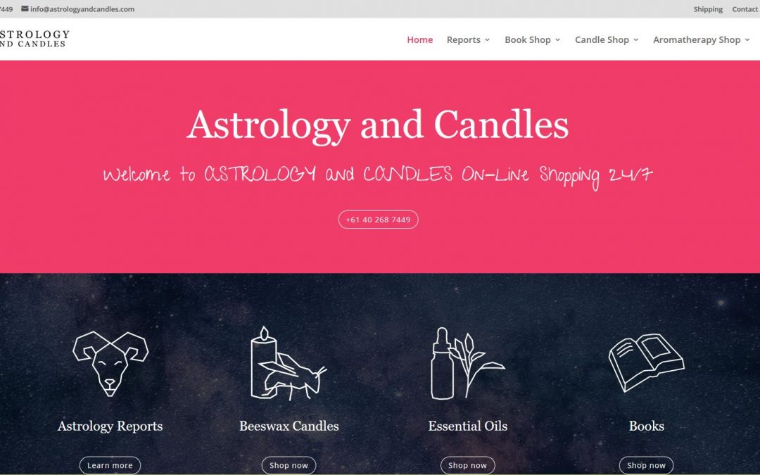 Ecommerce website with Astrology & Candles