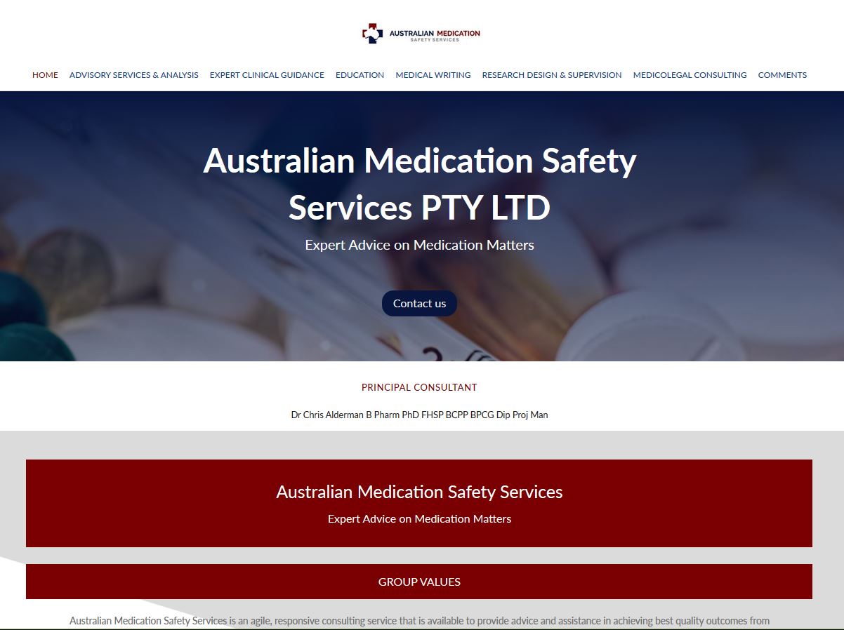 Website design for Australian Medication Safety Services