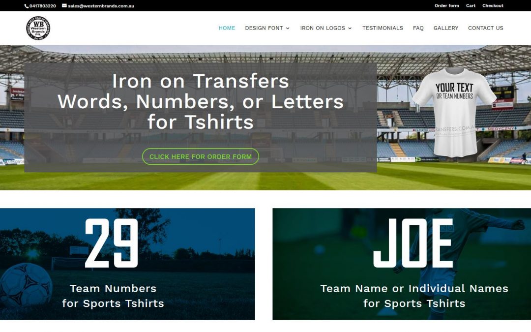 Ecommerce website for Iron on Transfers