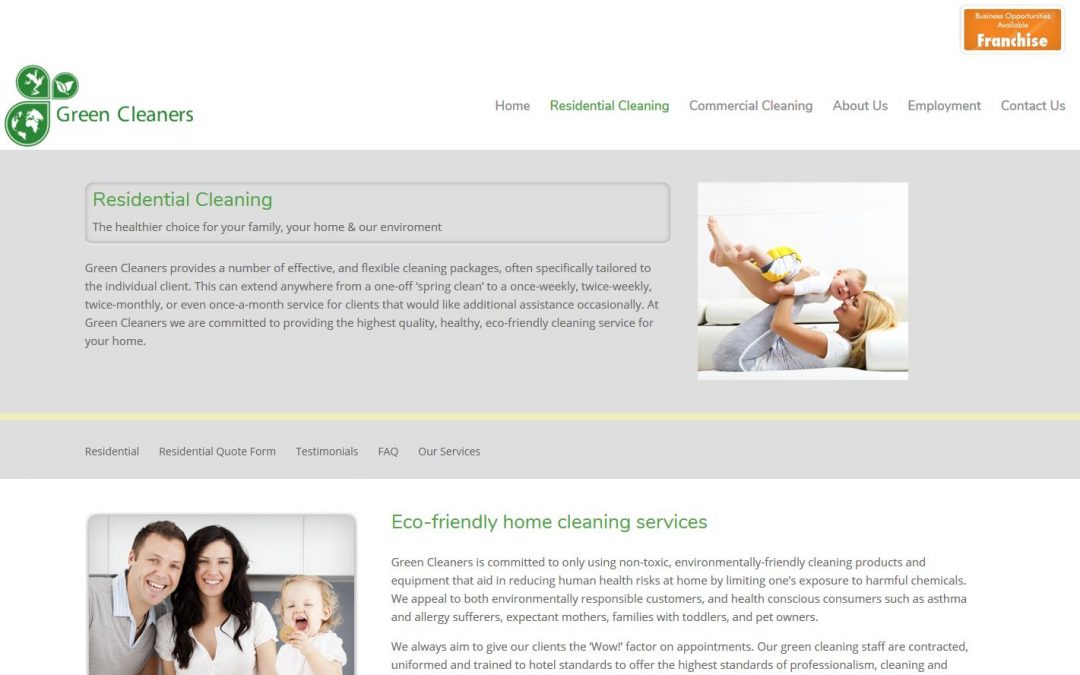 Website build for Green Cleaners