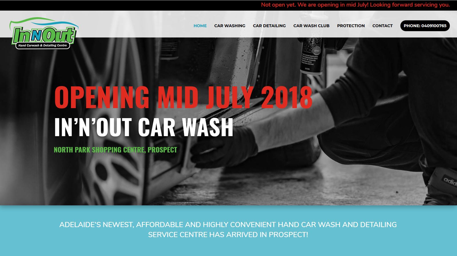 Website for car wash services In’n’out
