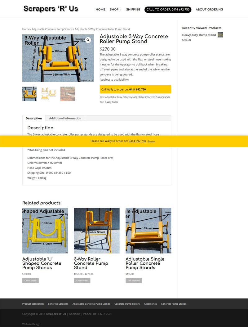 scrapersrus Concrete pump scrapers, stands and rollers