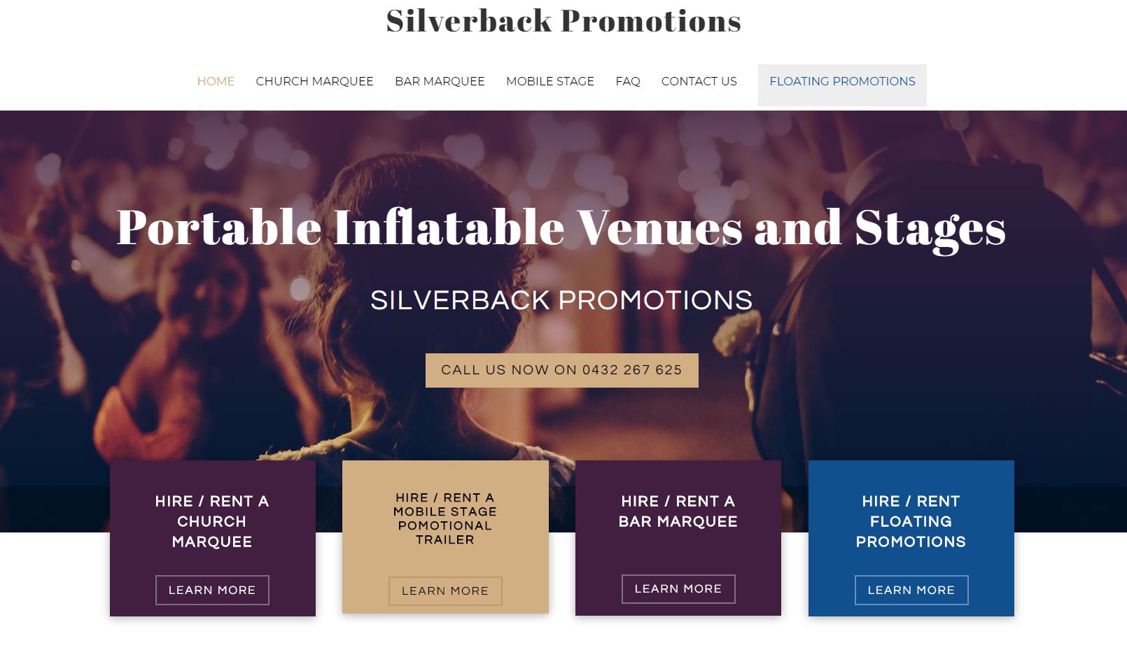 Website design for Silverback Promotions