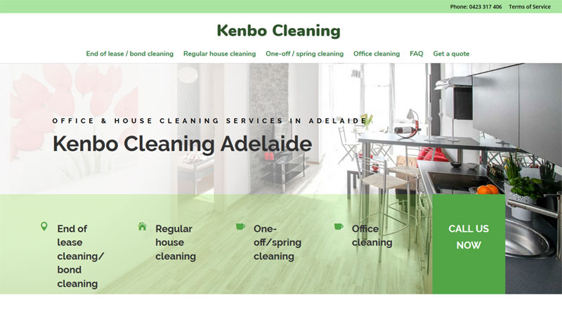 Website design for Kenbo Cleaners