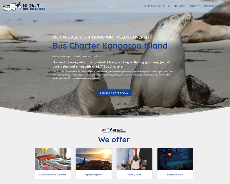 Website design for KI 24/7 Bus Charters