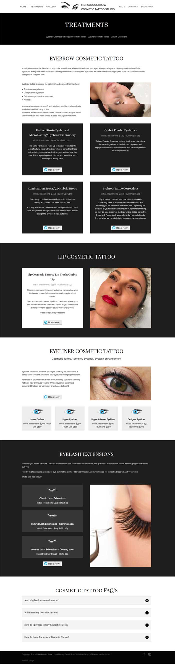 meticulous brow website design adelaide
