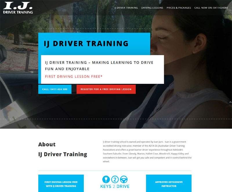 Small business website for driving lessons business