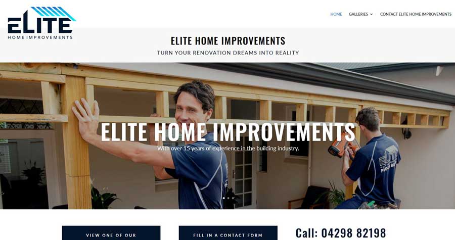 Website for Elite Home Improvements