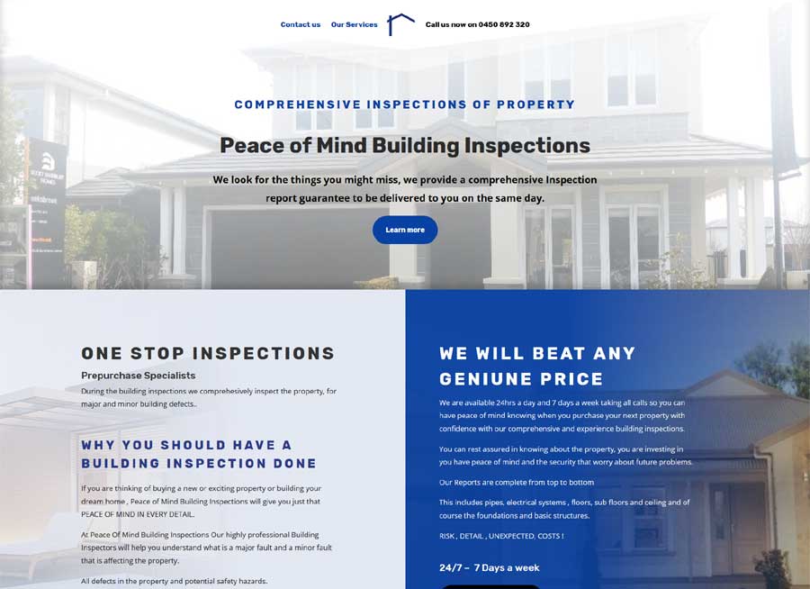 Building inspections in Adelaide – website design