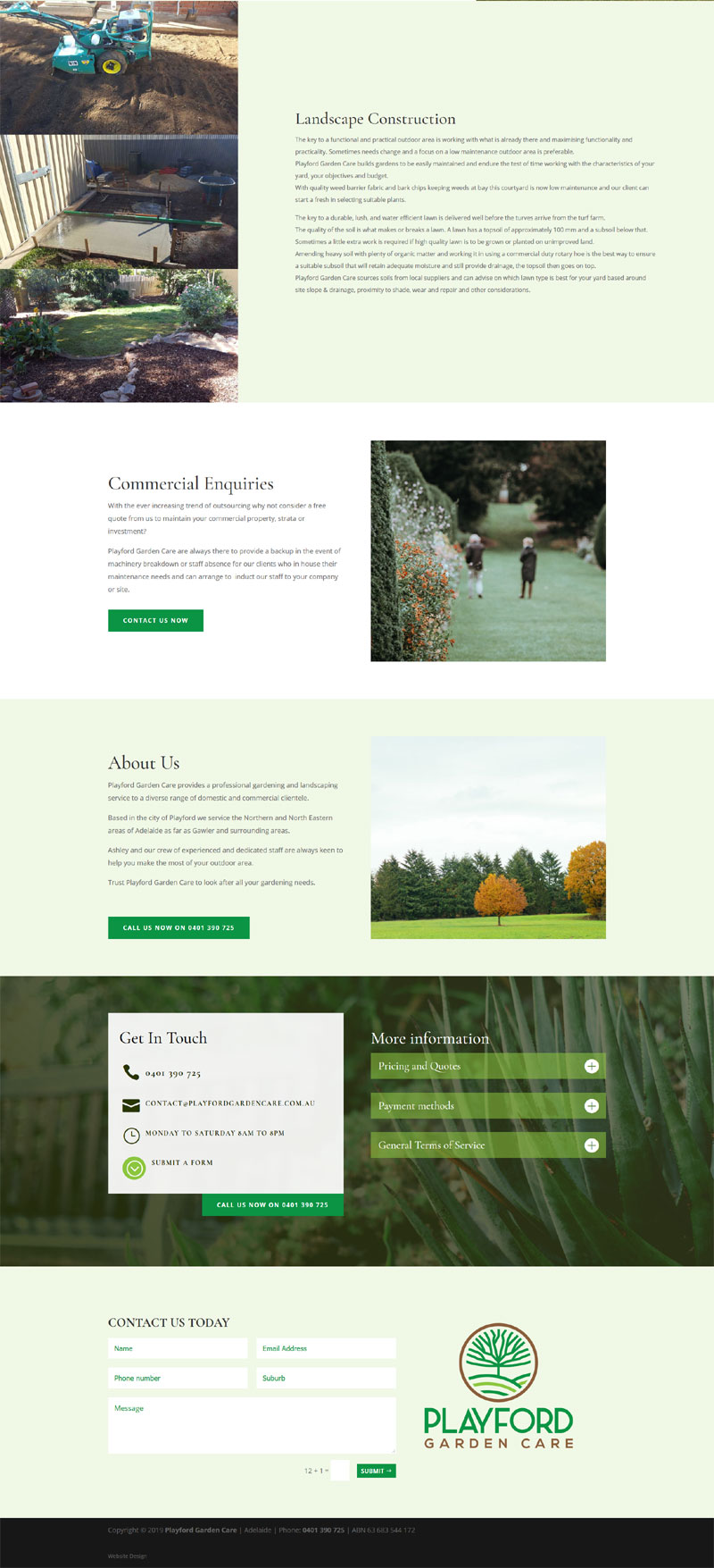 playford garden care website design adelaide