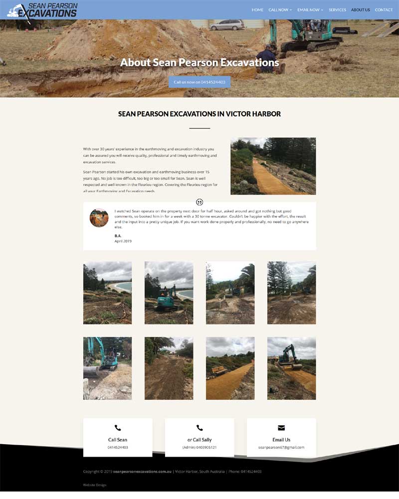 website design for excavation business in Victor Harbor