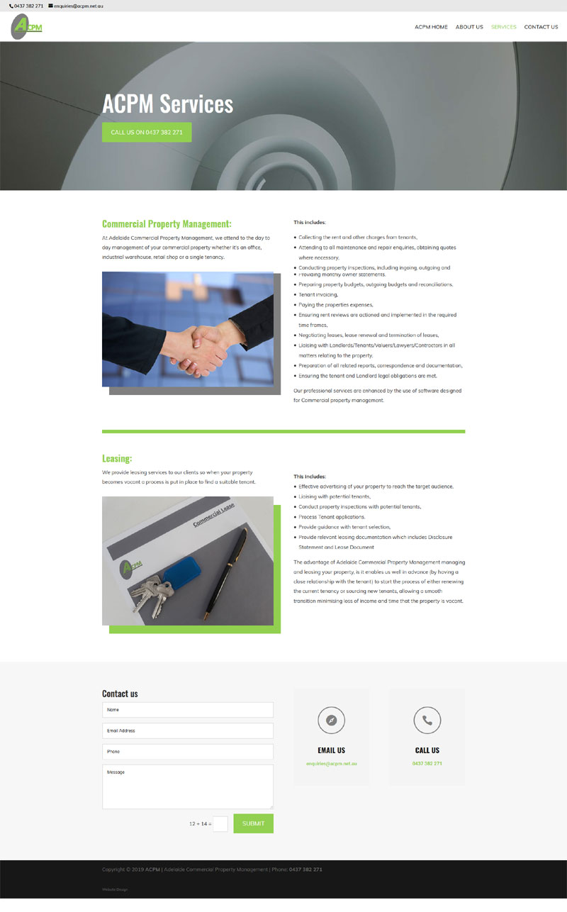website design for adelaide commercial property management