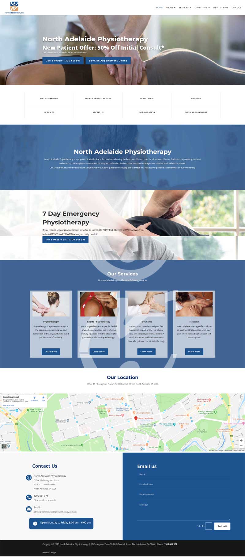 website design for North Adelaide Physiotherapy