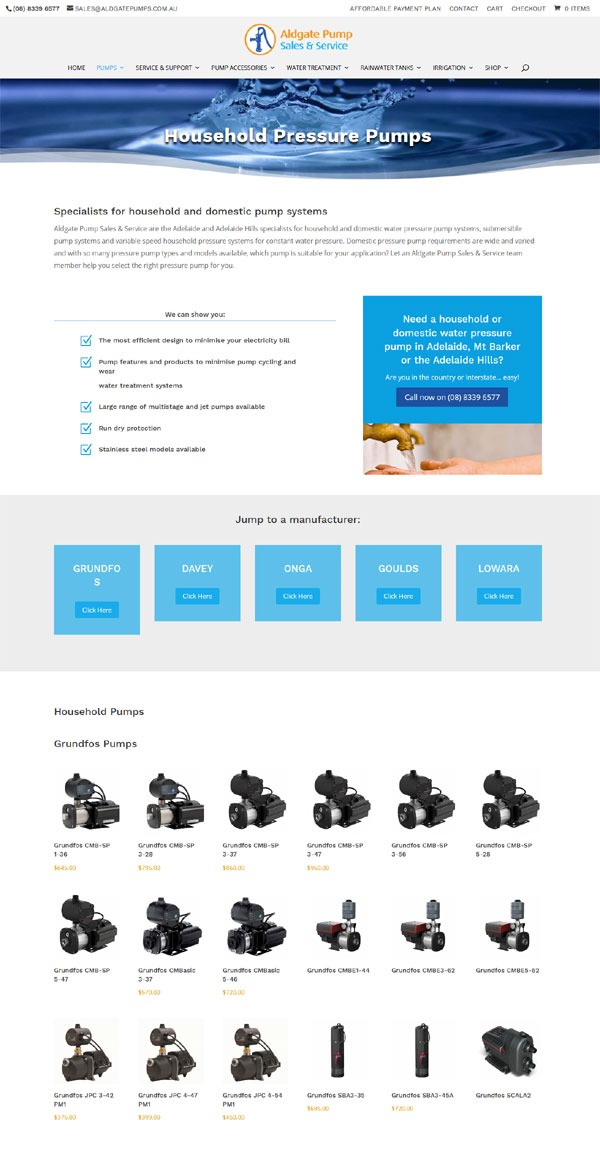 website design aldgate pumps adelaide
