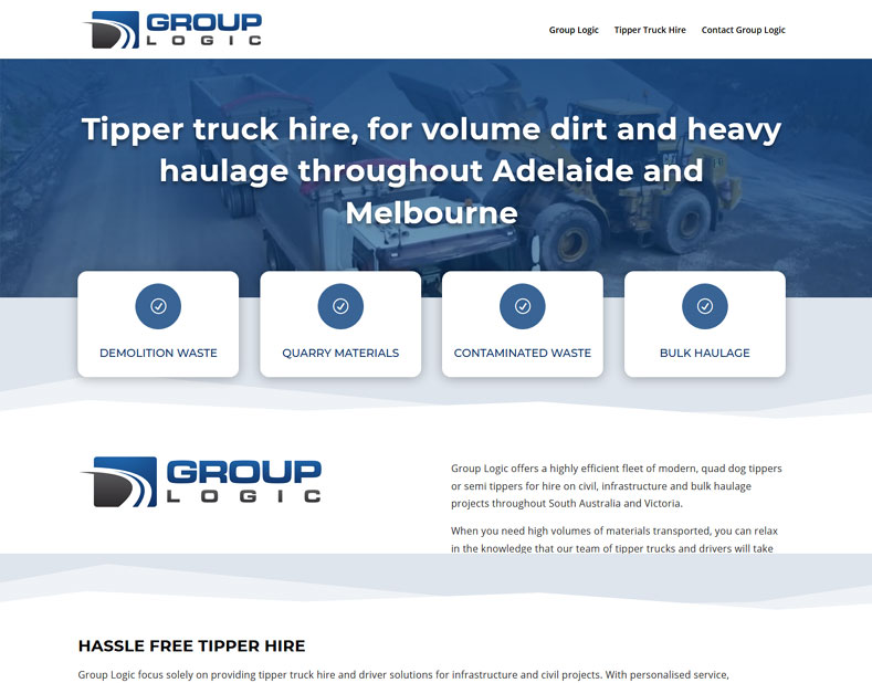 Website design for Group Logic in Adelaide