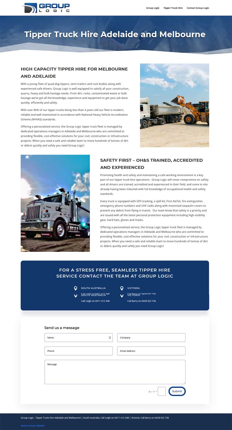 website design for group logic in adelaide