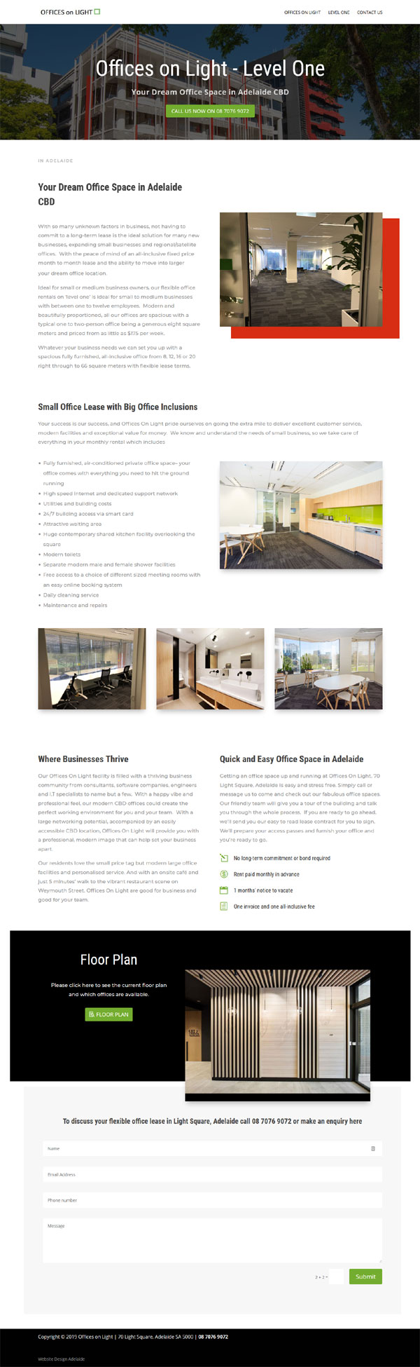 website design for offices on light in adelaide