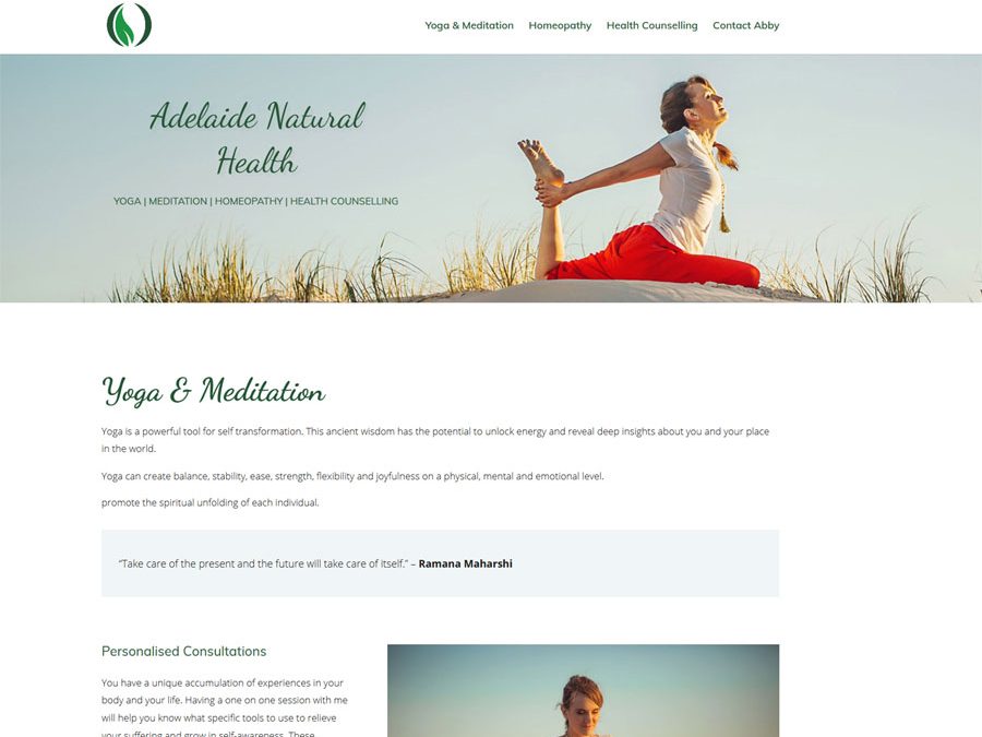 Redesign for Adelaide Natural Health