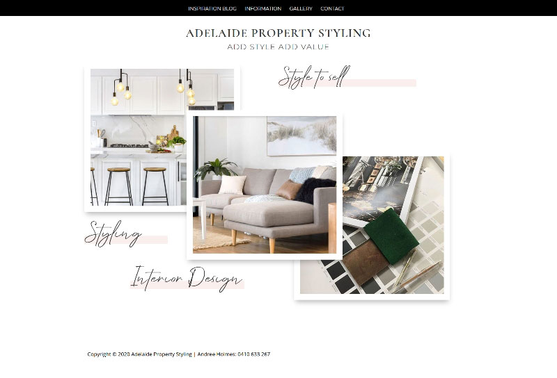Website design for Adelaide Property Styling