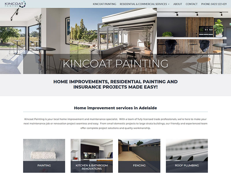 Website design for Kincoat Painting