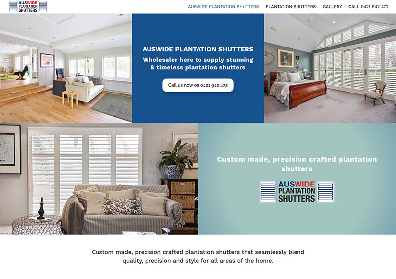 Shutters and blinds website example