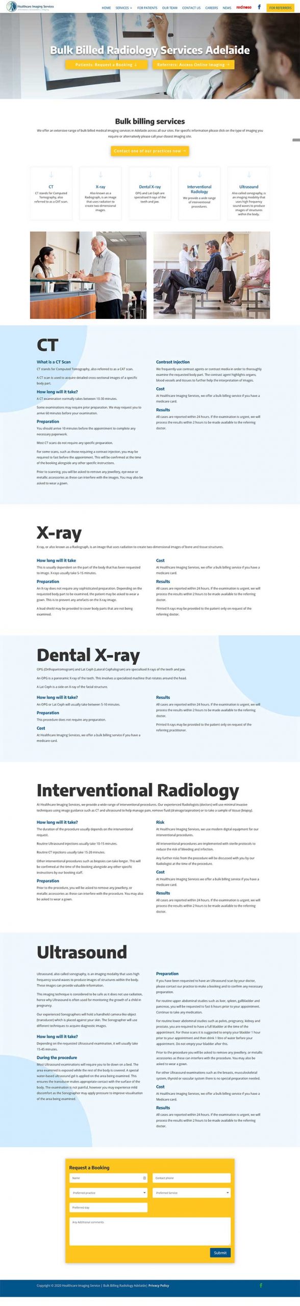 website design for adelaide radiology